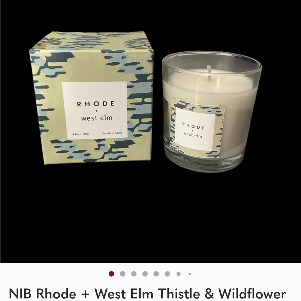 NIB WEST ELM X RHODE WILDFLOWER & THISTLE 4.9 oz SINGLE WICK CANDLE